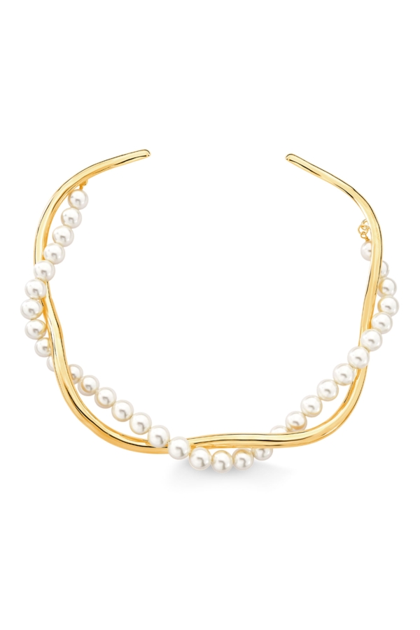 Colar Choker Linha do Tempo - Pérola - Coleção Tempoesia Banho: Folheado a Ouro