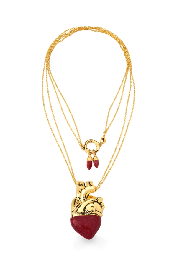 Colar Vital - Feldspato Vermelho - Coleção Alma Banho: Folheado a Ouro