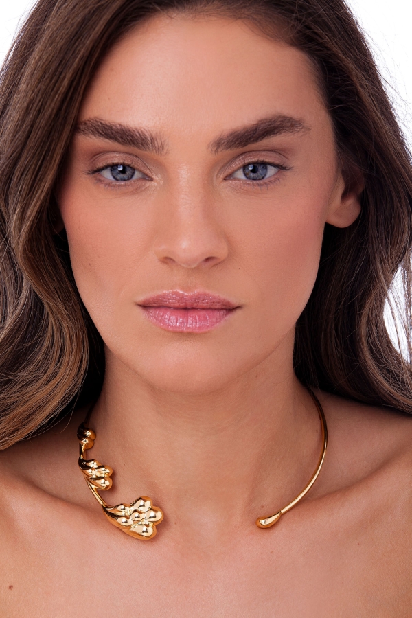 Colar Choker Florada - Coleção Flor e Ser Amor Banho: Folheado a Ouro - Image 3
