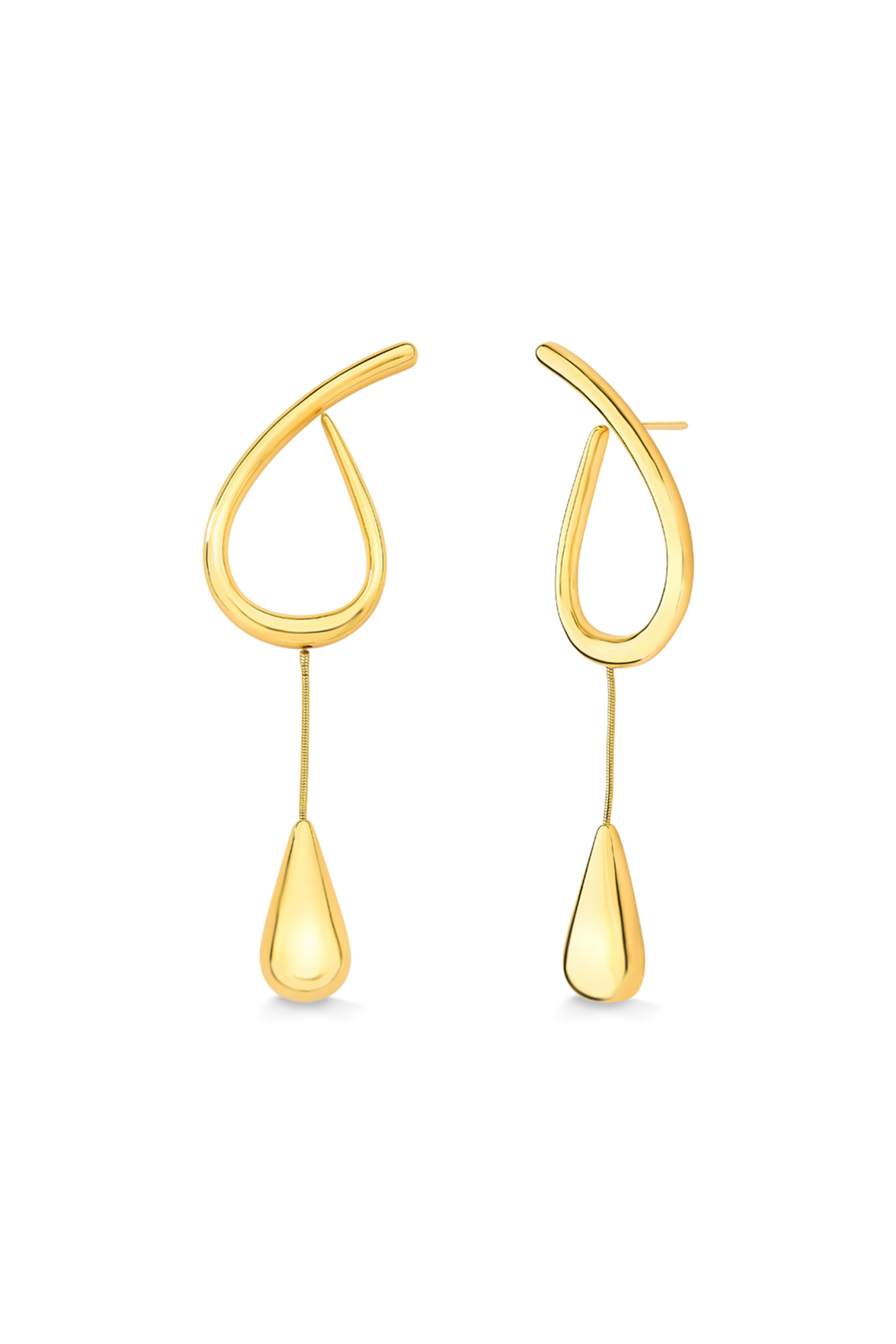 Brinco La Gota Que Resbala M - Coleção Fusion Banho: Folheado a Ouro