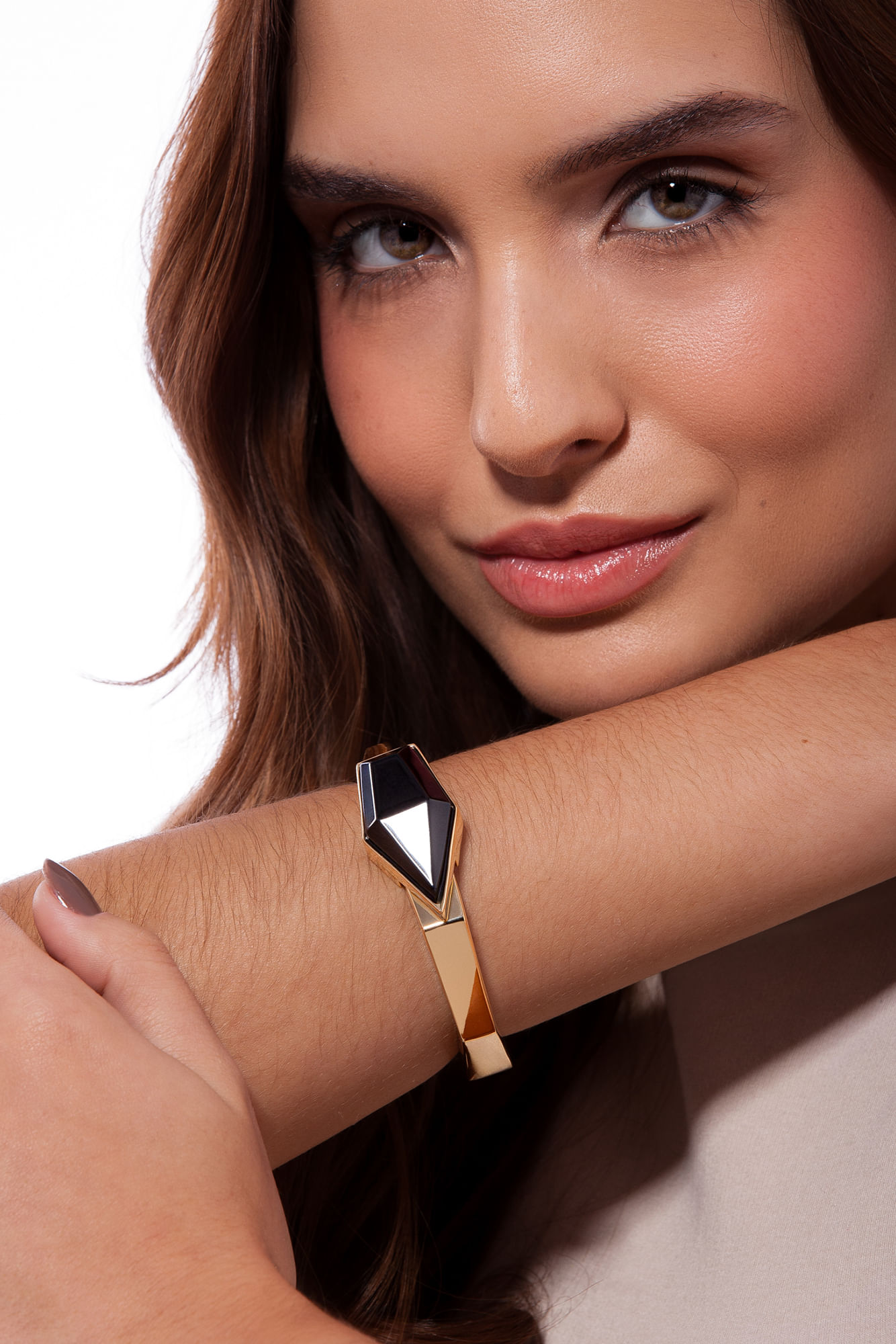 Pulseira Enigma - Obsidiana Preta - Coleção Enigma Banho: Folheado a Ouro - Imagem 2