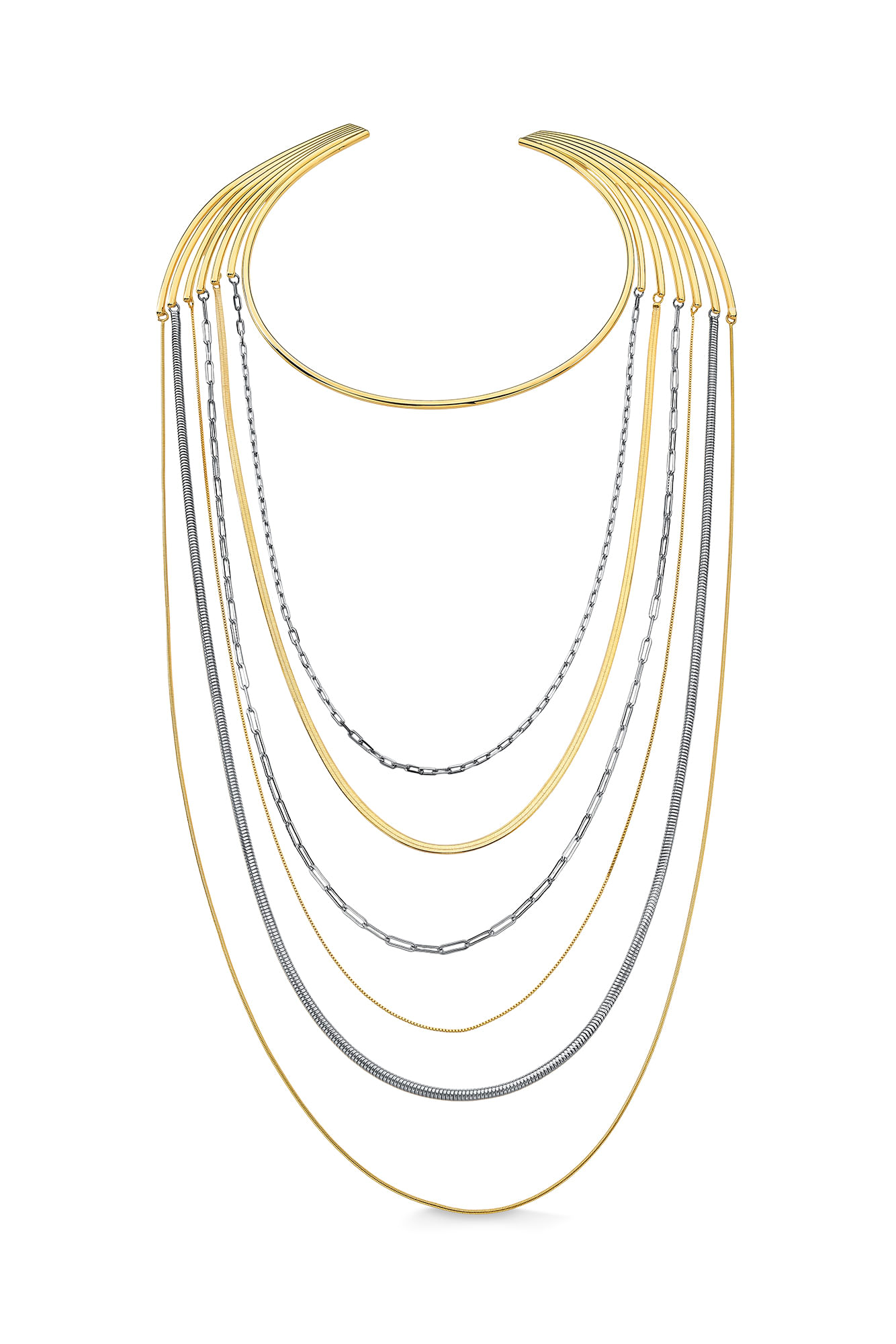 Colar Corpus - Coleção Inéditos Julho Banho: Folheado a Ouro e Ródio Negro