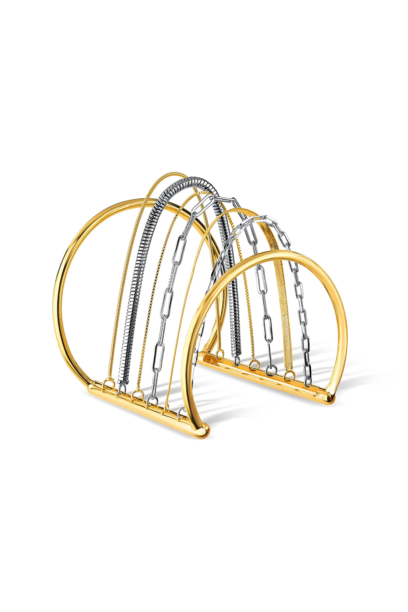 Pulseira Corpus - Coleção Inéditos Julho Banho: Folheado a Ouro e Ródio Negro