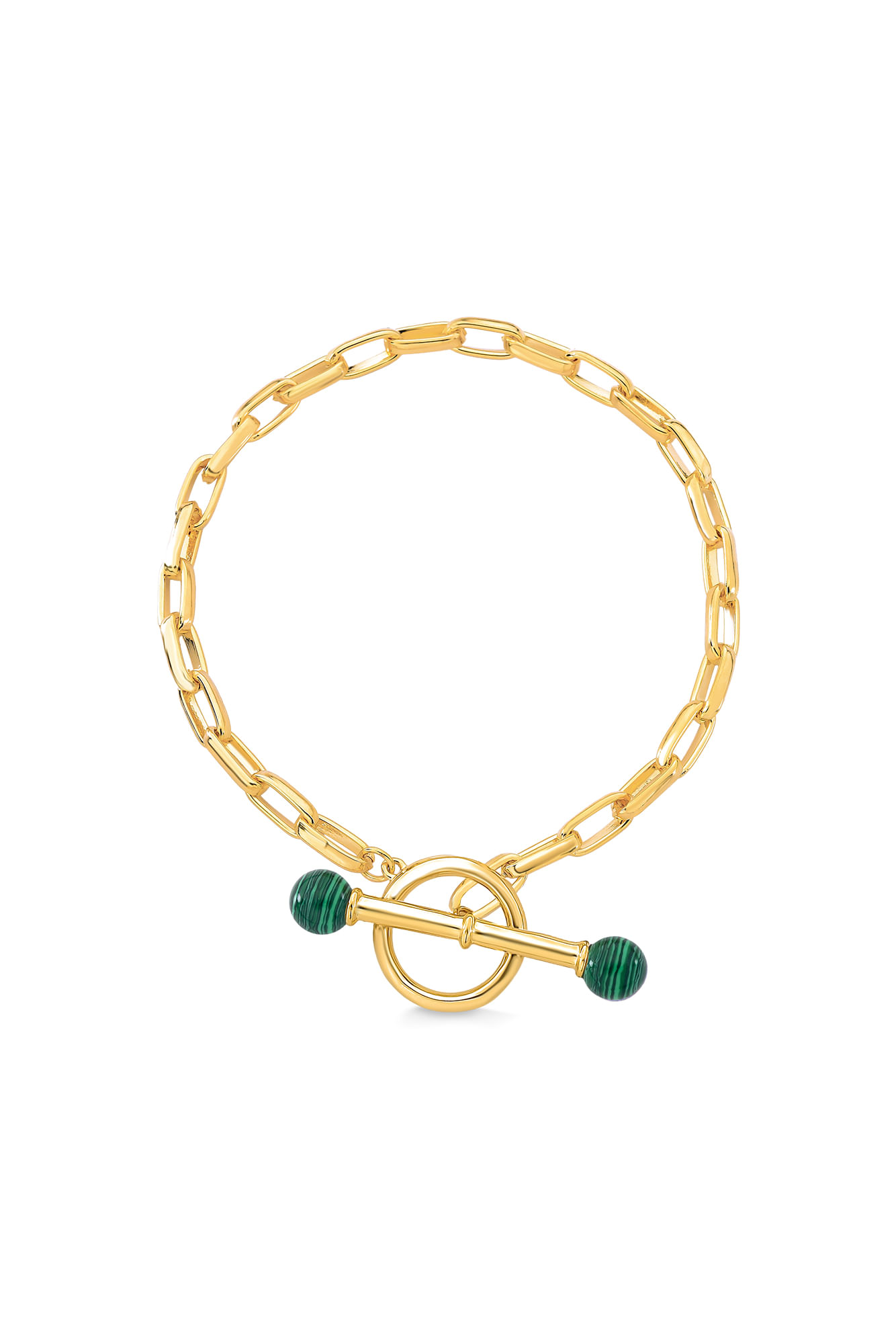 Pusleira Audax - Malaquita - Coleção Inéditos Julho Banho: Folheado a Ouro