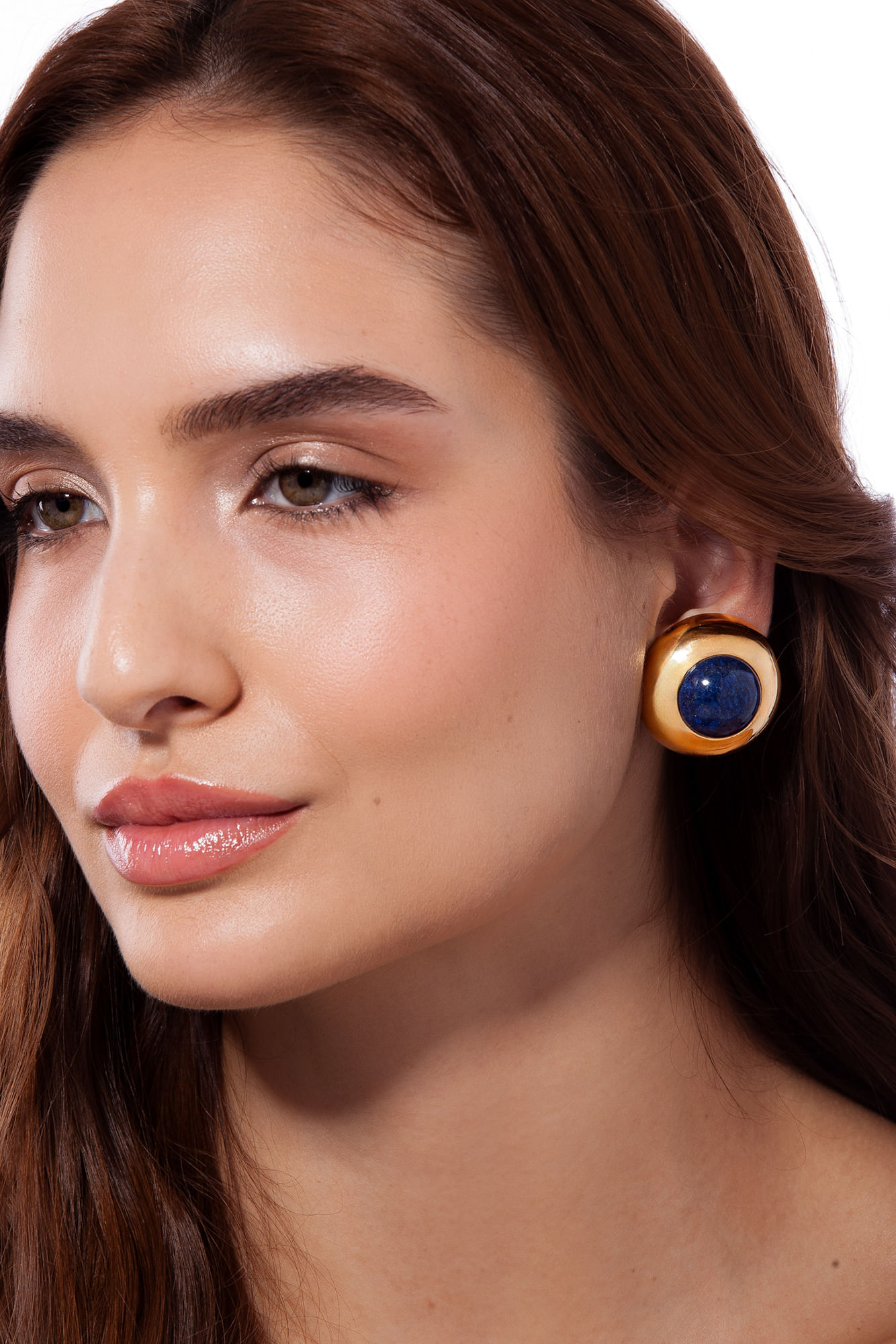 Brinco Audax - Quartzo Azul Anil - Coleção Inéditos Julho Banho: Folheado a Ouro - Imagem 2