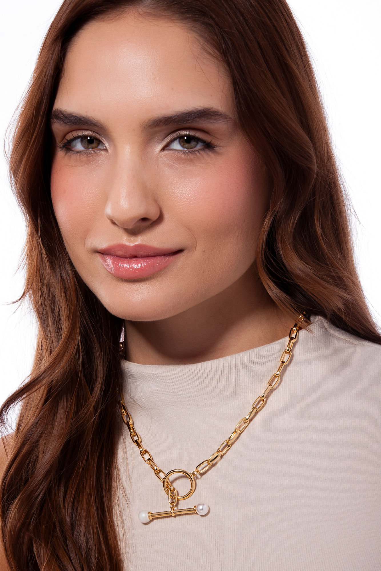 Colar Revés - Pérola - Coleção Inéditos Julho Banho: Folheado a Ouro - Imagem 2